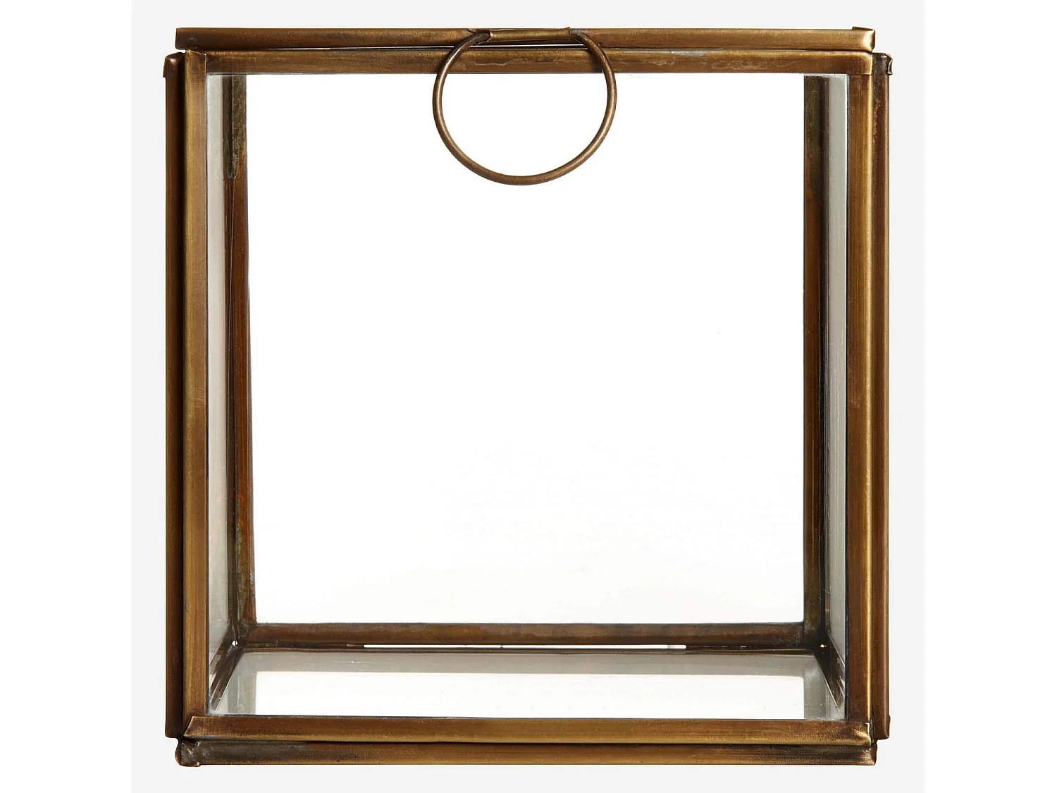 Boîte carrée en verre - 13 x 13 x 13 cm – Transparent et doré