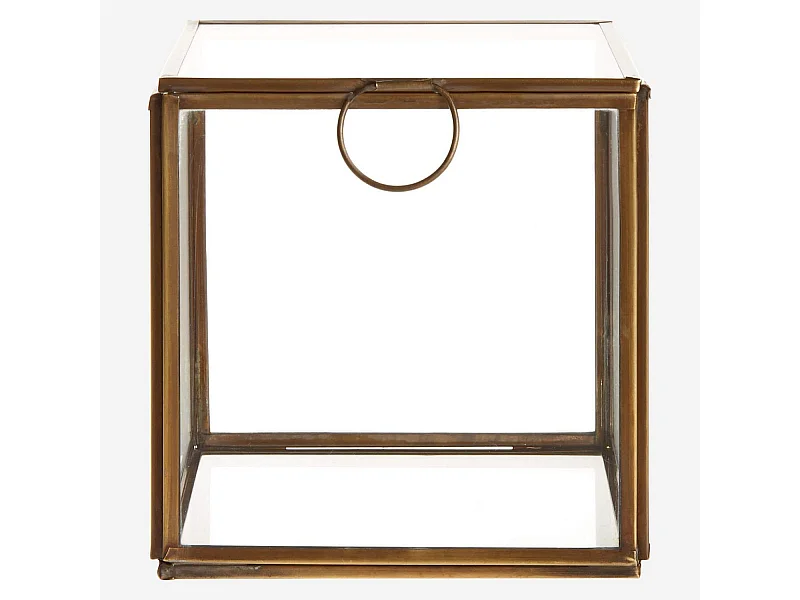 Habitat - Boîte carré en verre - 13 x 13 x 13 cm – Transparent et doré - Elisabeth