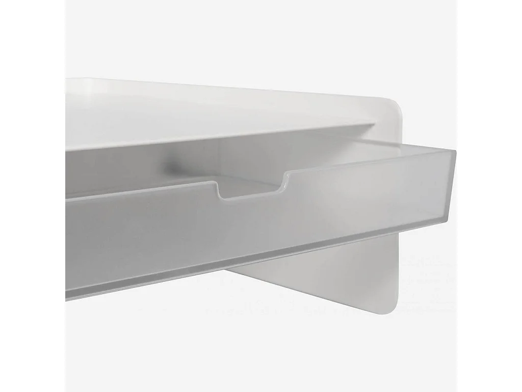 Habitat - Support pour écran avec 2 tiroirs en métal - Blanc - Acacia