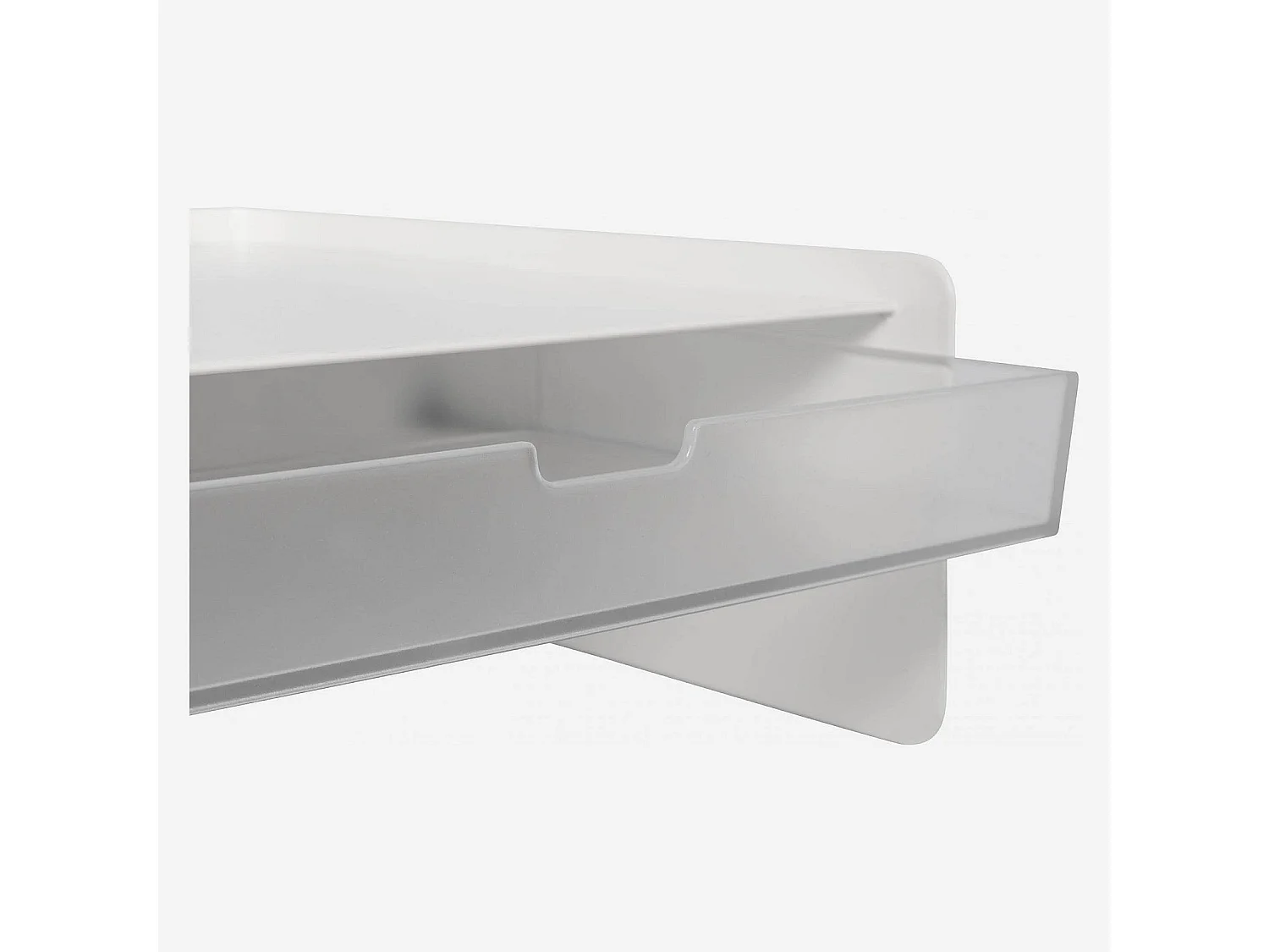 Support pour écran avec 2 tiroirs en métal - Blanc