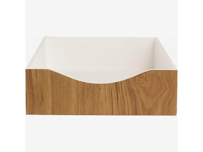 Habitat - Rangement de bureau en bois avec intérieur laqué blanc - Array