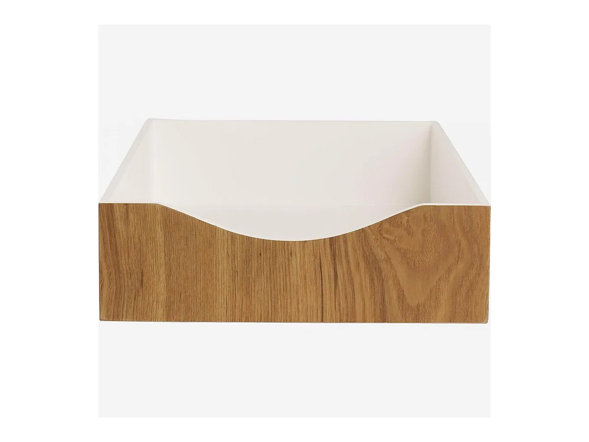 Habitat - Rangement de bureau en bois avec intérieur laqué blanc - Array