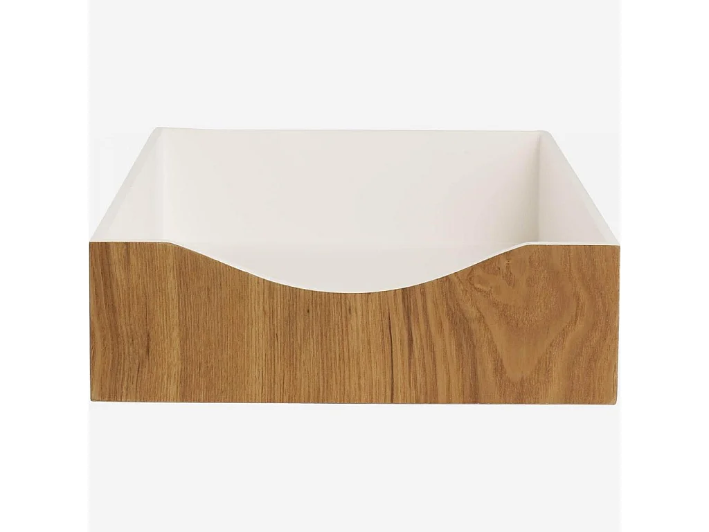Habitat - Rangement de bureau en bois avec intérieur laqué blanc - Array