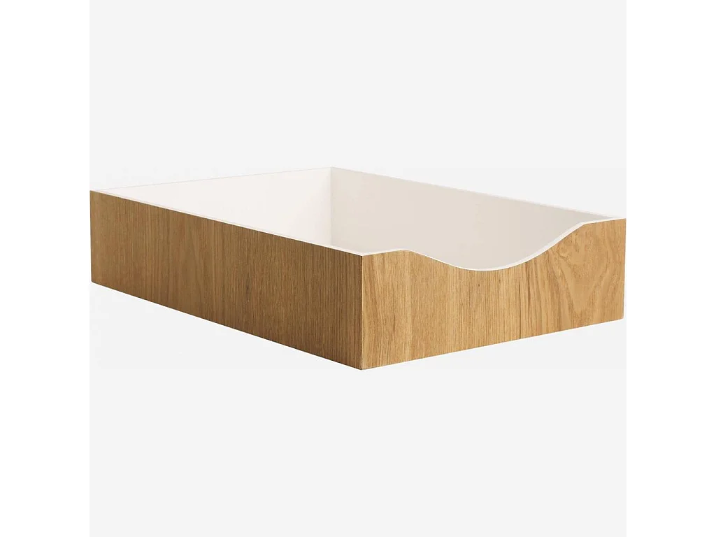 Habitat - Rangement de bureau en bois avec intérieur laqué blanc - Array