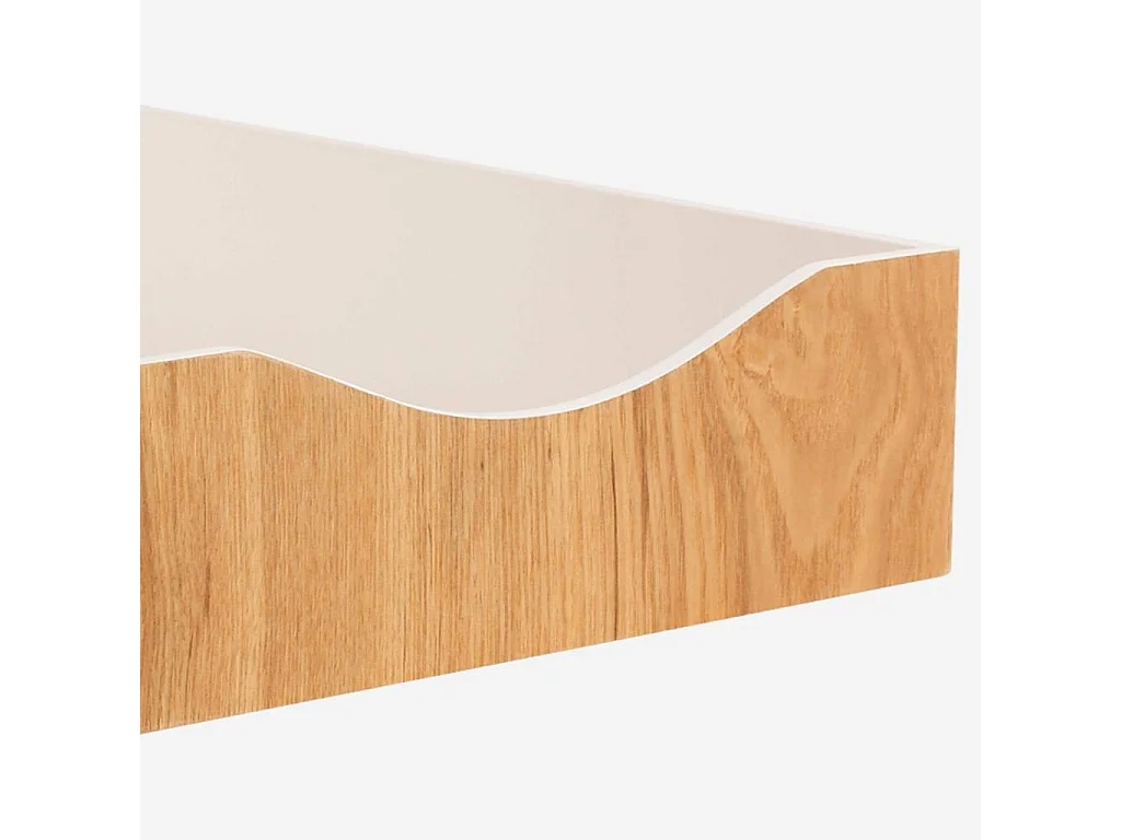 Rangement de bureau en bois avec intérieur laqué blanc