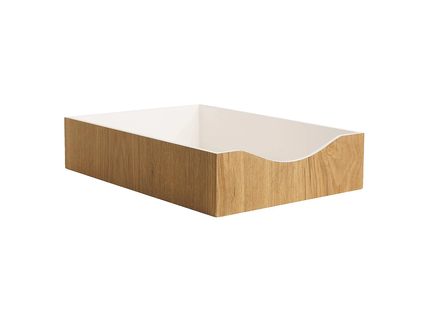 Habitat - Rangement de bureau en bois avec intérieur laqué blanc - Array