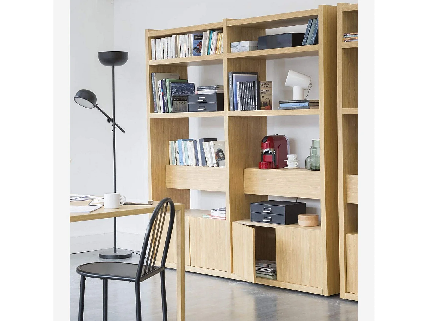 Habitat - Extension petit modèle pour bibliothèque en chêne - Design by Hélèna Pille - Genna