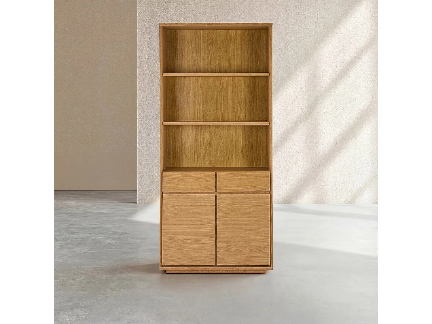 Habitat - Bibliothèque en chêne - Naturel - Hazo