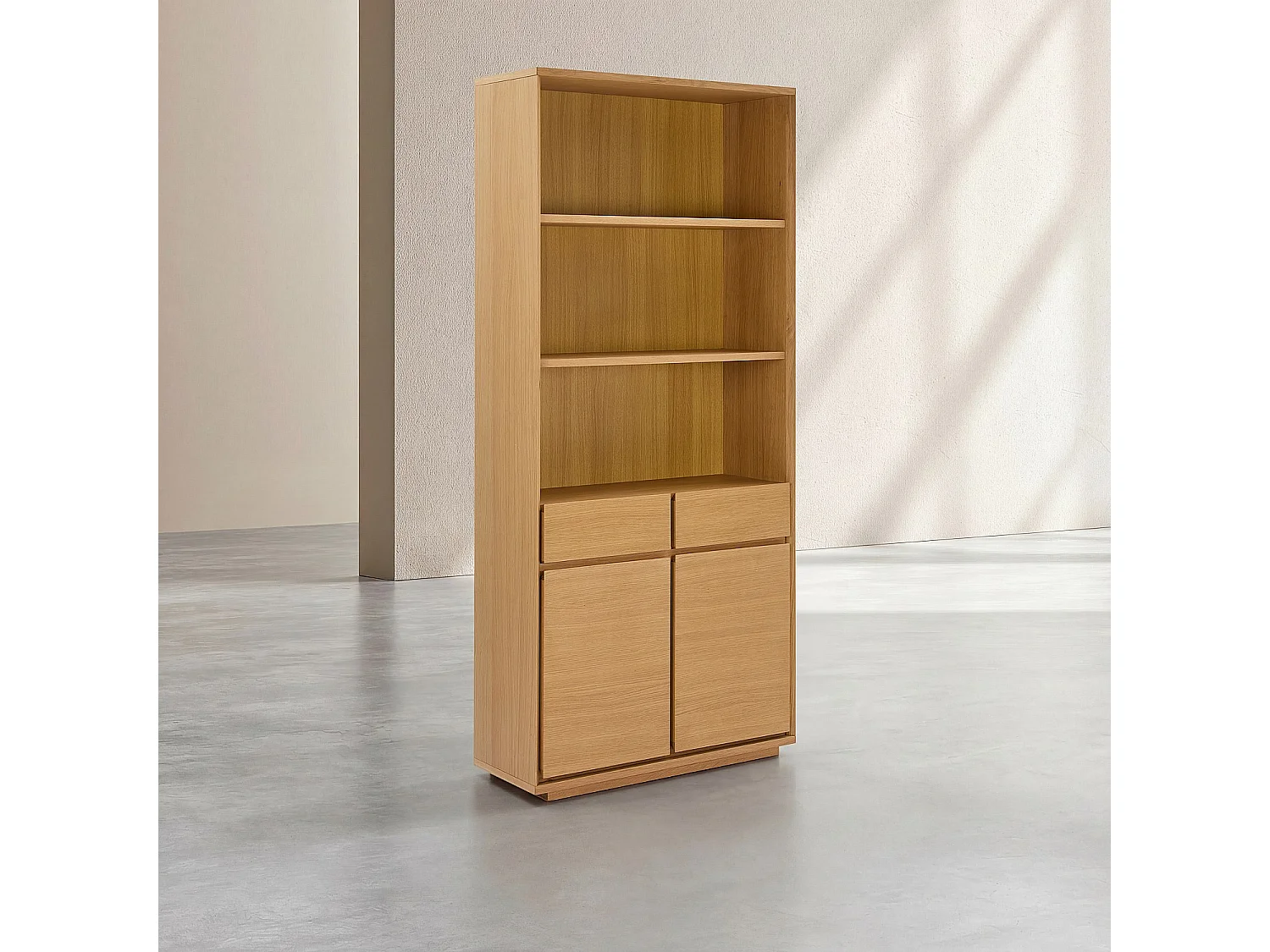 Habitat - Bibliothèque en chêne - Naturel - Hazo