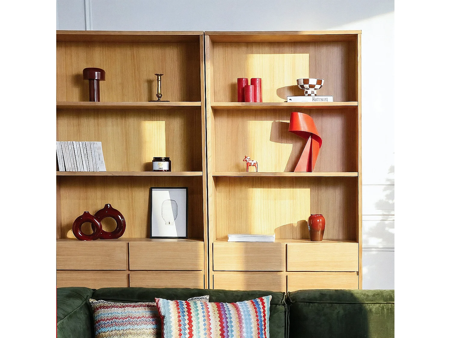 Habitat - Bibliothèque en chêne - Naturel - Hazo