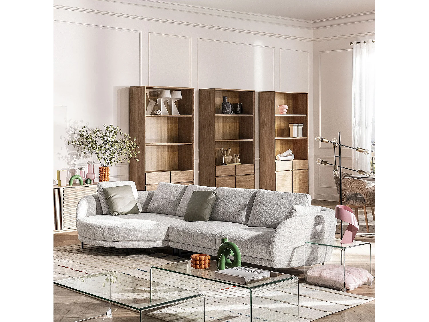 Habitat - Bibliothèque en chêne - Naturel - Hazo