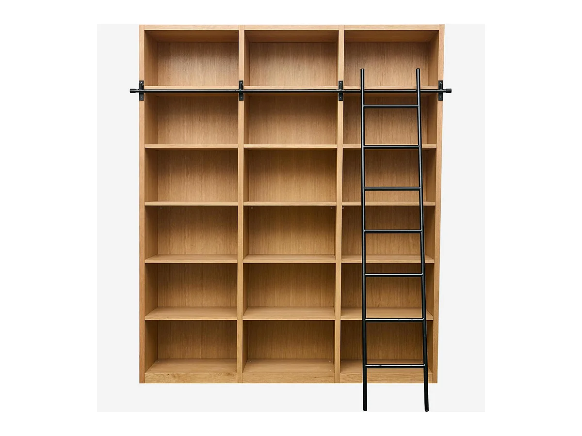 Habitat - Bibliothèque en chêne avec échelle amovible - Naturel - Design by Hélèna Pille - Camus