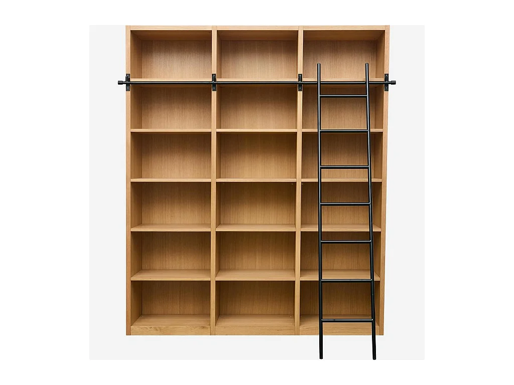 Habitat - Bibliothèque en chêne avec échelle amovible - Naturel - Design by Hélèna Pille - Camus