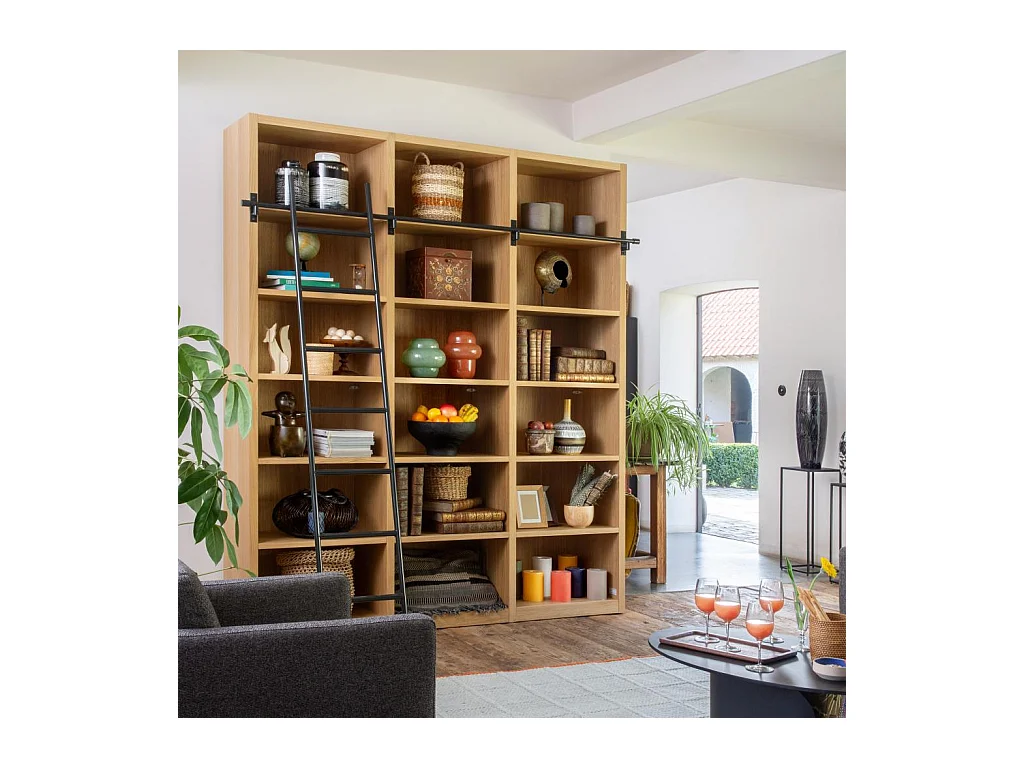Habitat - Bibliothèque en chêne avec échelle amovible - Naturel - Design by Hélèna Pille - Camus