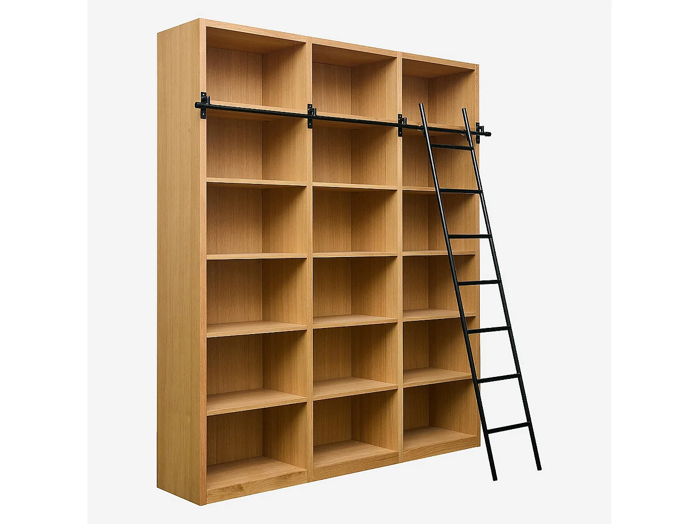 Habitat - Bibliothèque en chêne avec échelle amovible - Naturel - Design by Hélèna Pille - Camus