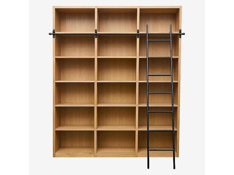 Habitat - Bibliothèque en chêne avec échelle amovible - Naturel - Design by Hélèna Pille - Camus