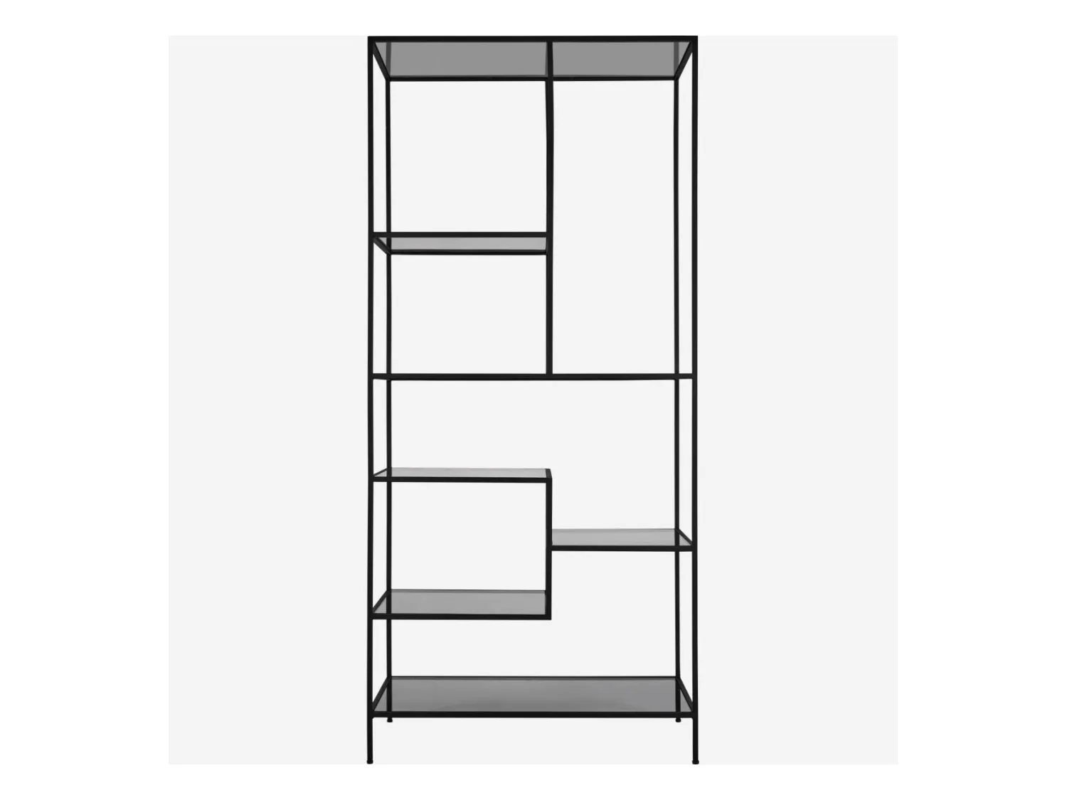 Habitat - Etagère haute en acier et verre - Noir - Nathanael