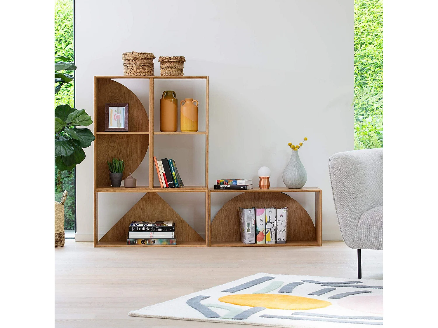 Habitat - Etagère modulable avec fond en demi-lune - 4 casiers - Design by Marie Matsuura - Uvy