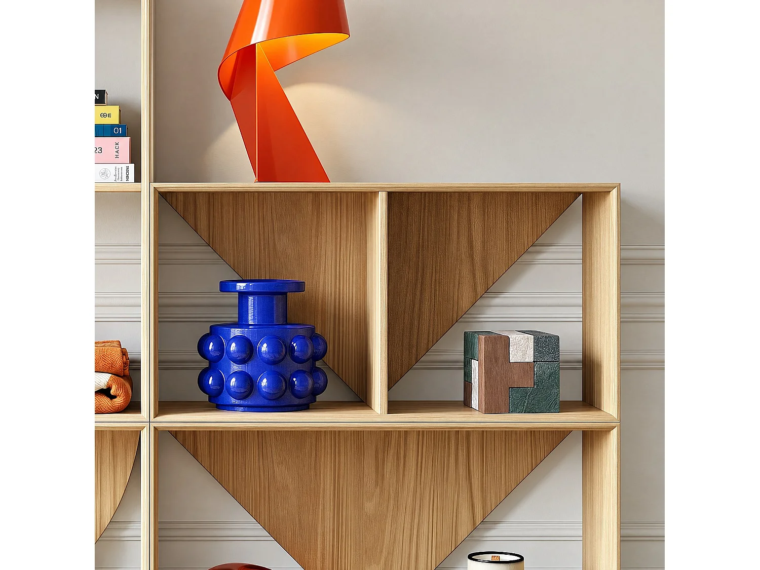 Habitat - Etagère modulable avec fond en demi-lune - 4 casiers - Design by Marie Matsuura - Uvy