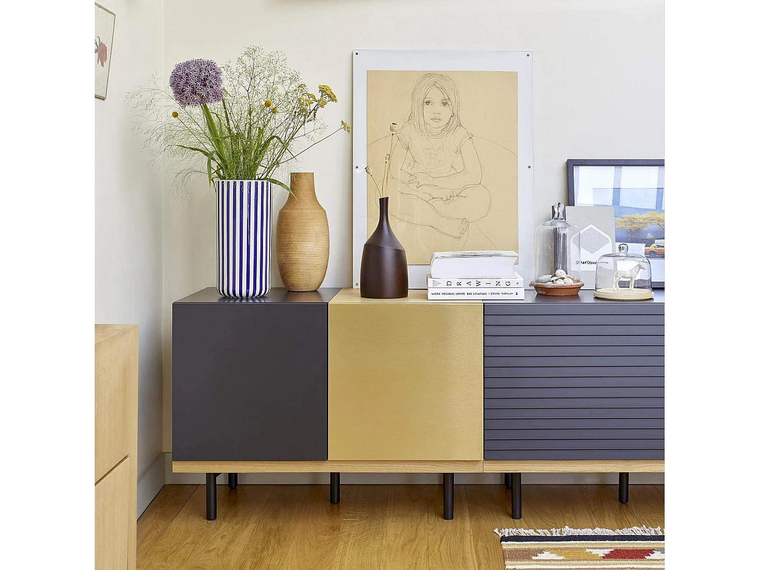 Habitat - Petit caisson de rangement modulaire - Anthracite - Design by James Patterson - Bocksey
