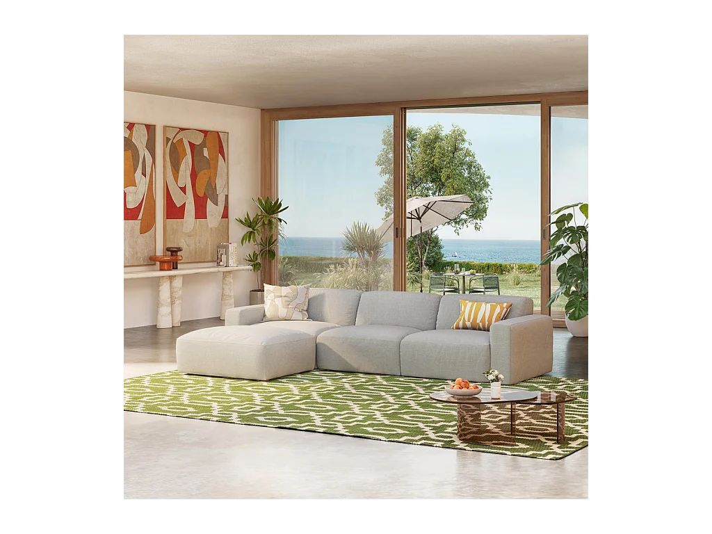 Habitat - Chauffeuse en tissu - Gris perle - Cremi