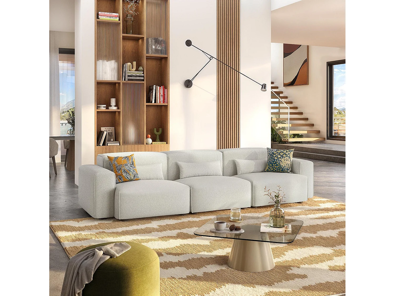 Habitat - Chauffeuse en tissu - Beige mélangé - Kofi