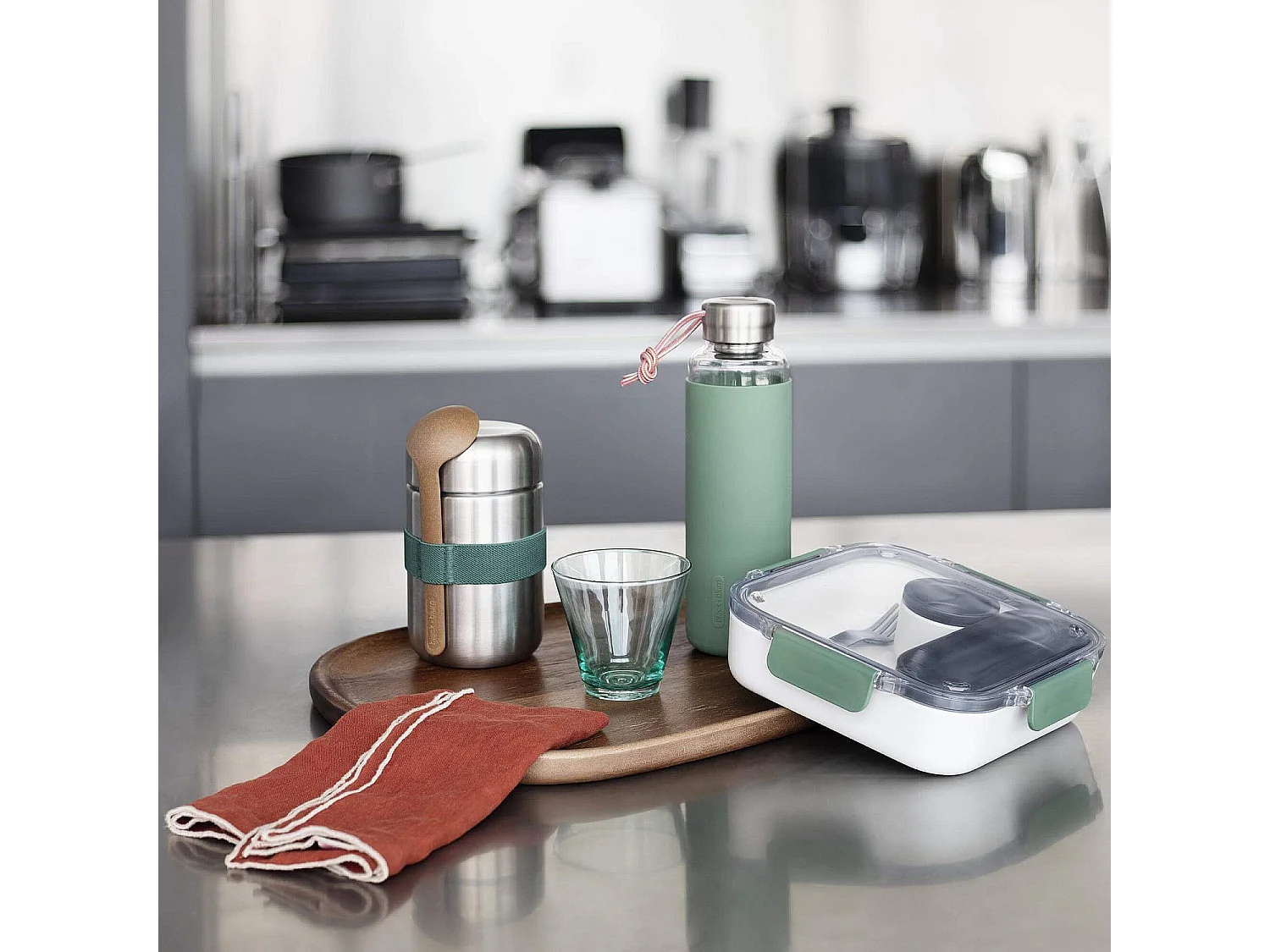 Habitat - Set lunchbox - Vert (Lot de 4) - Black+blum