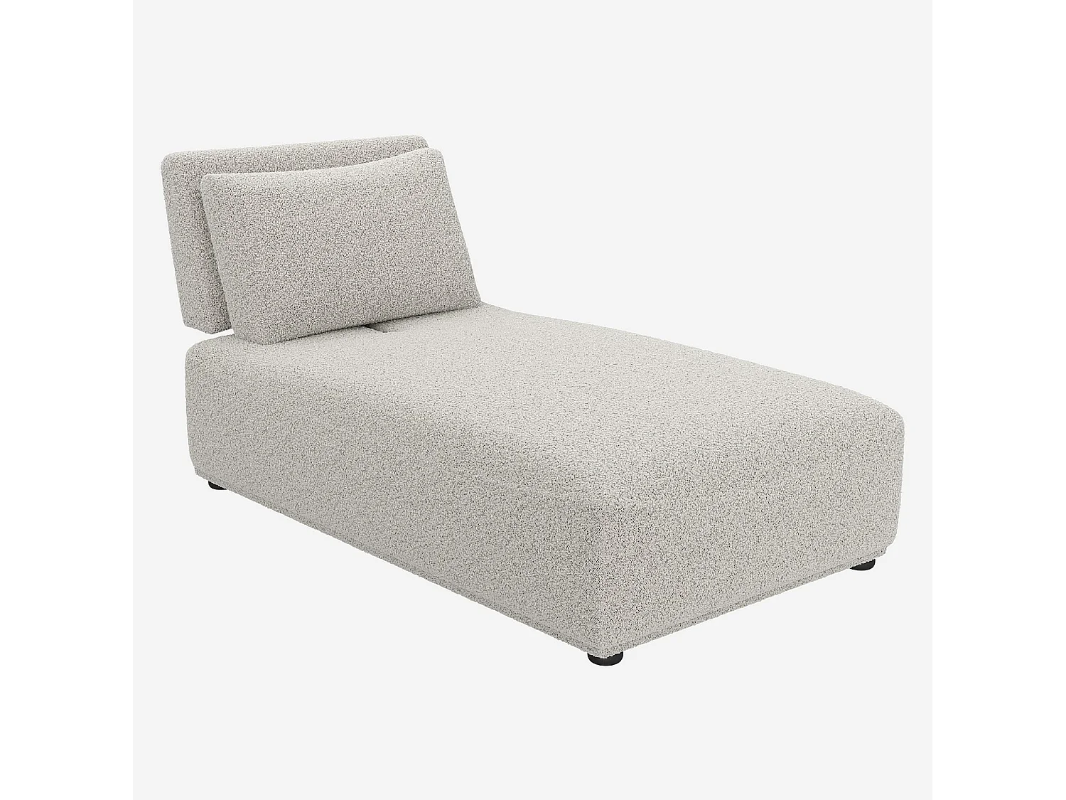 Habitat - Méridienne en tissu bouclette avec dossier avance-recule - Gris perle - Rudolf