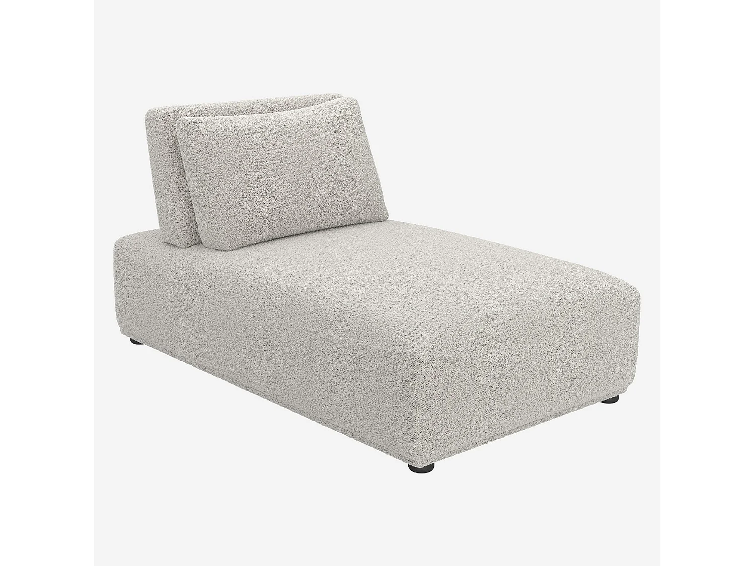 Habitat - Méridienne en tissu bouclette avec dossier avance-recule - Gris perle RUDOLF
