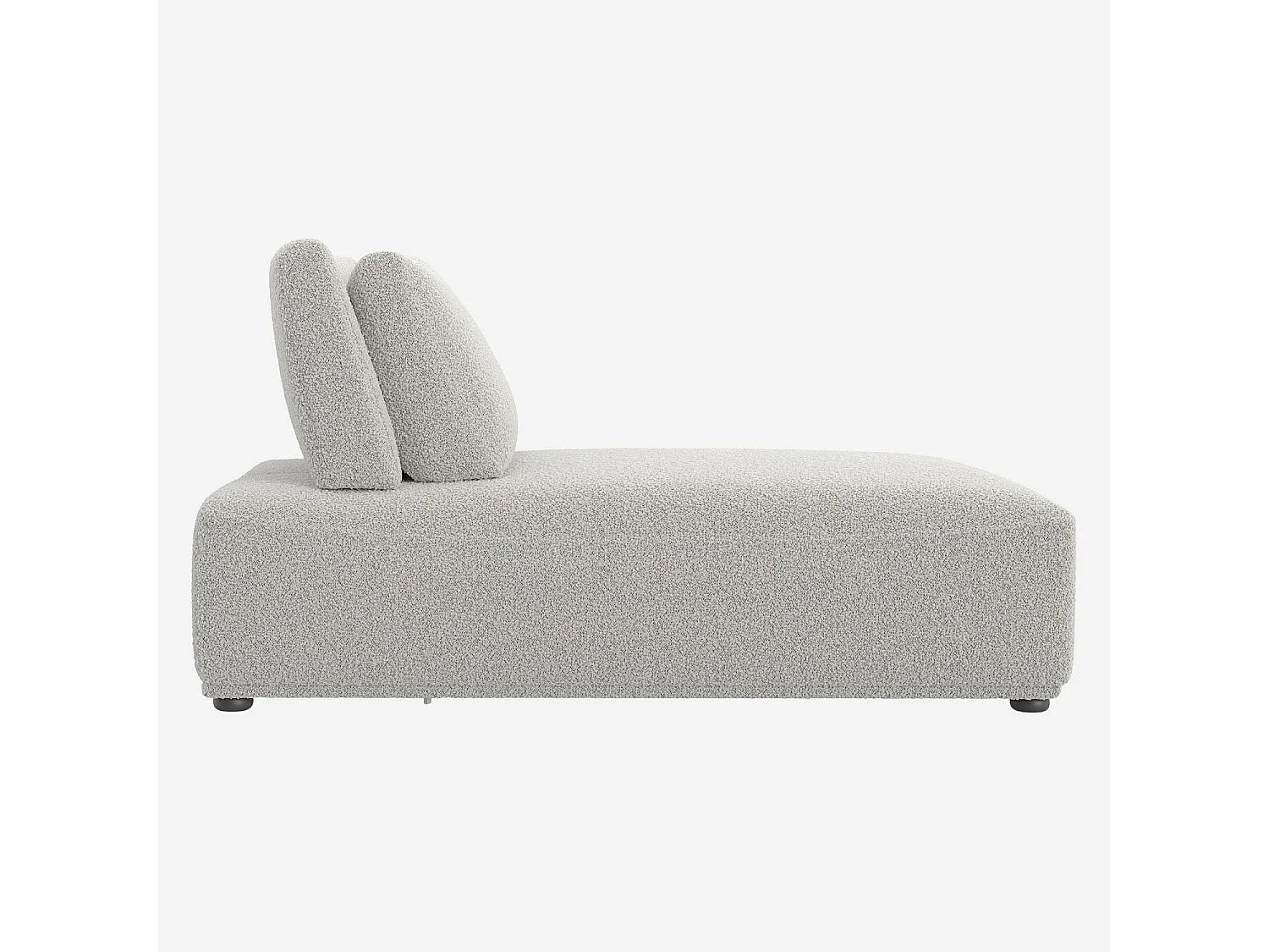 Habitat - Méridienne en tissu bouclette avec dossier avance-recule - Gris perle RUDOLF