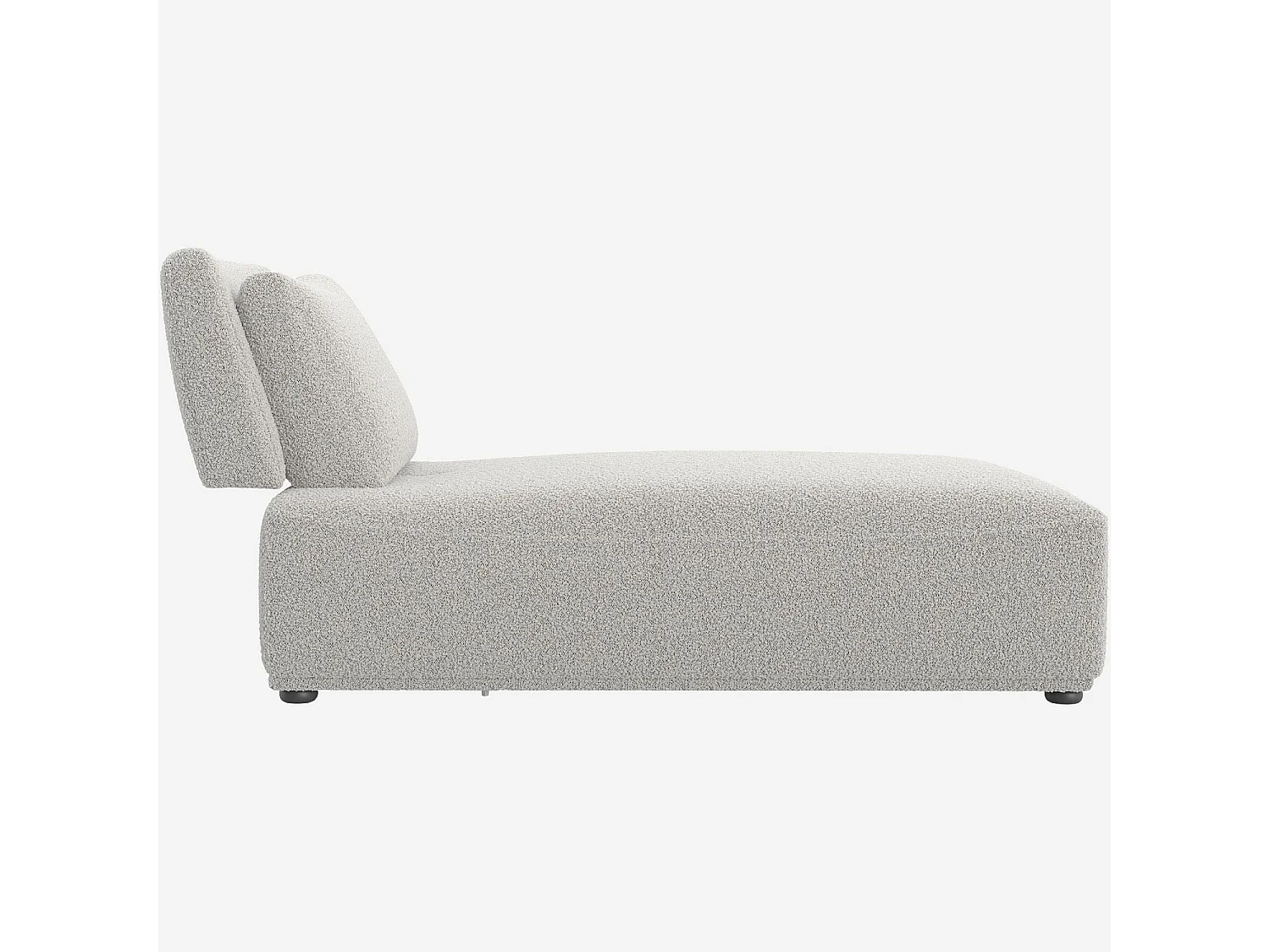 Habitat - Méridienne en tissu bouclette avec dossier avance-recule - Gris perle RUDOLF
