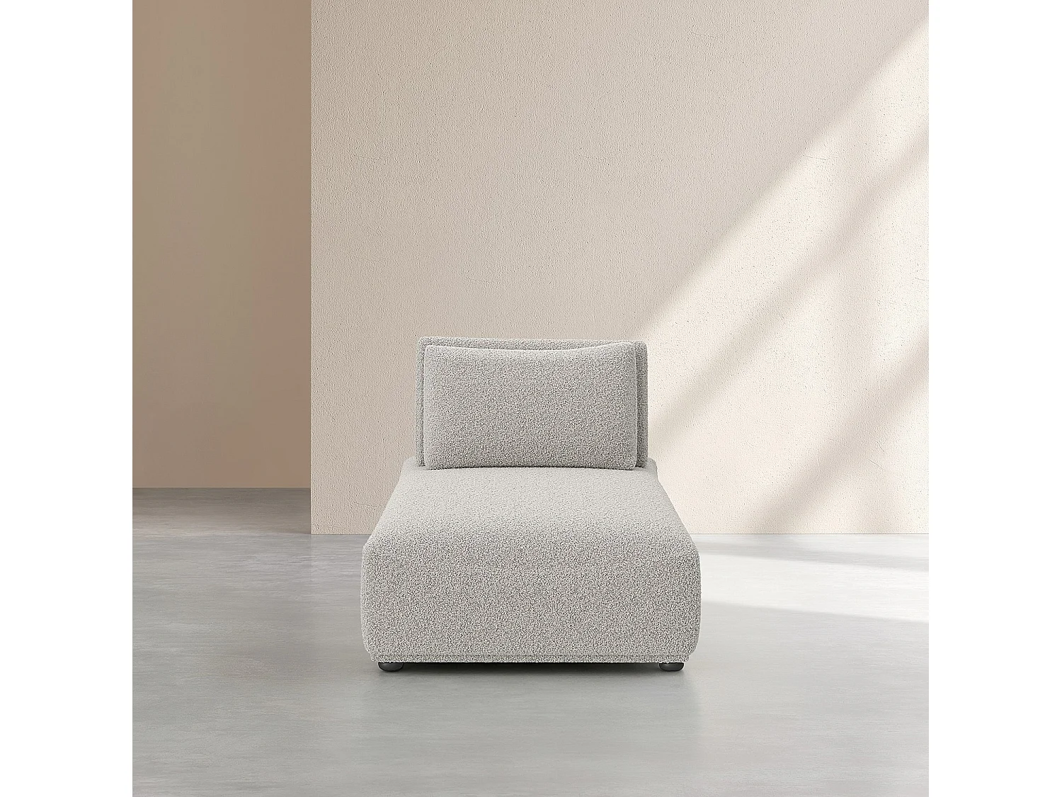 Habitat - Méridienne en tissu bouclette avec dossier avance-recule - Gris perle - Rudolf