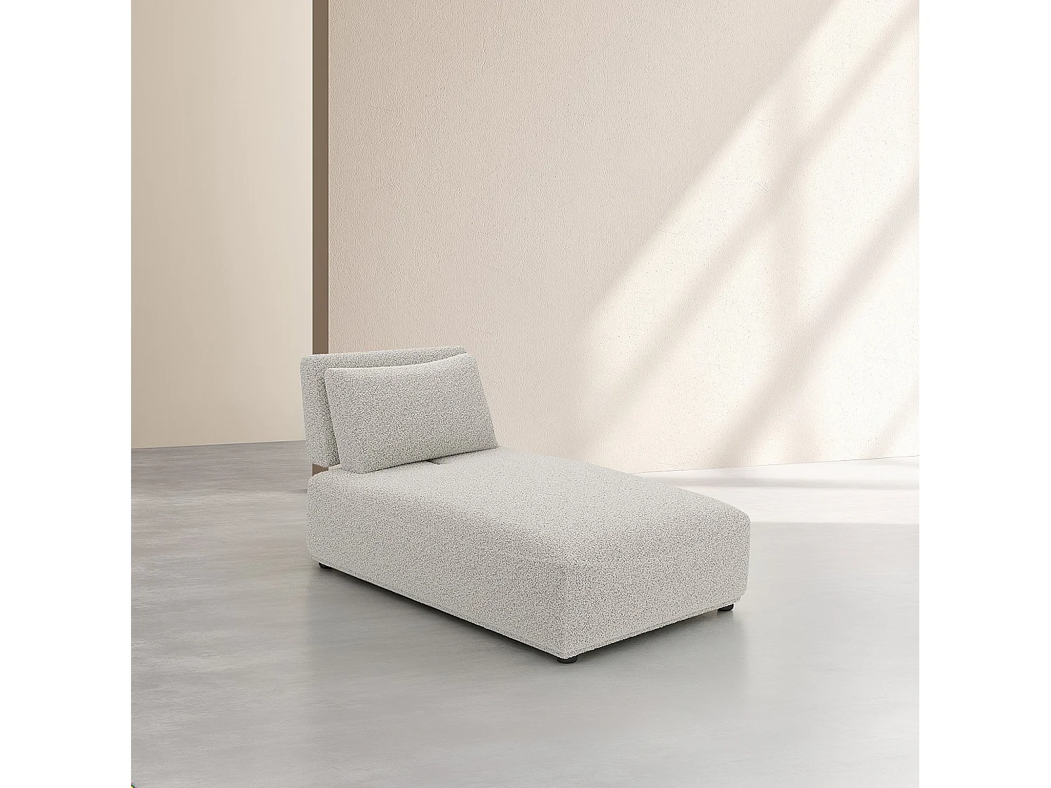 Habitat - Méridienne en tissu bouclette avec dossier avance-recule - Gris perle - Rudolf