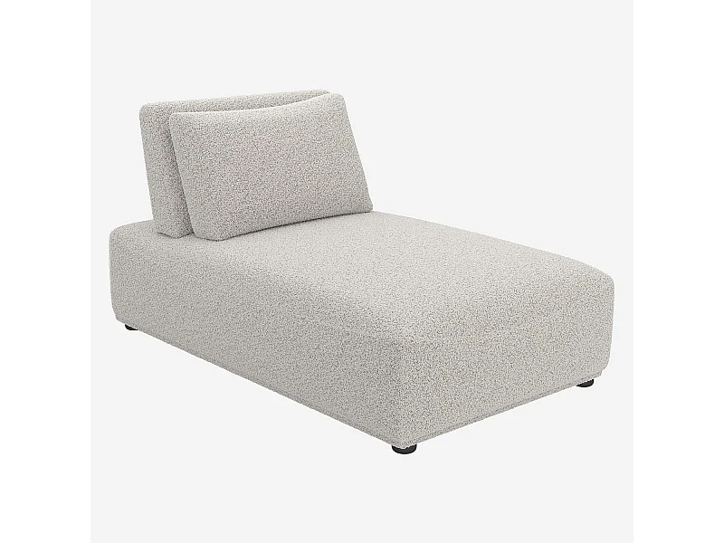 Habitat - Méridienne en tissu bouclette avec dossier avance-recule - Gris perle - Rudolf