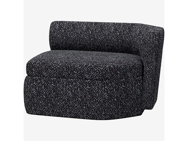 Habitat - Méridienne gauche en tissu - Noir obsidienne - Umberto