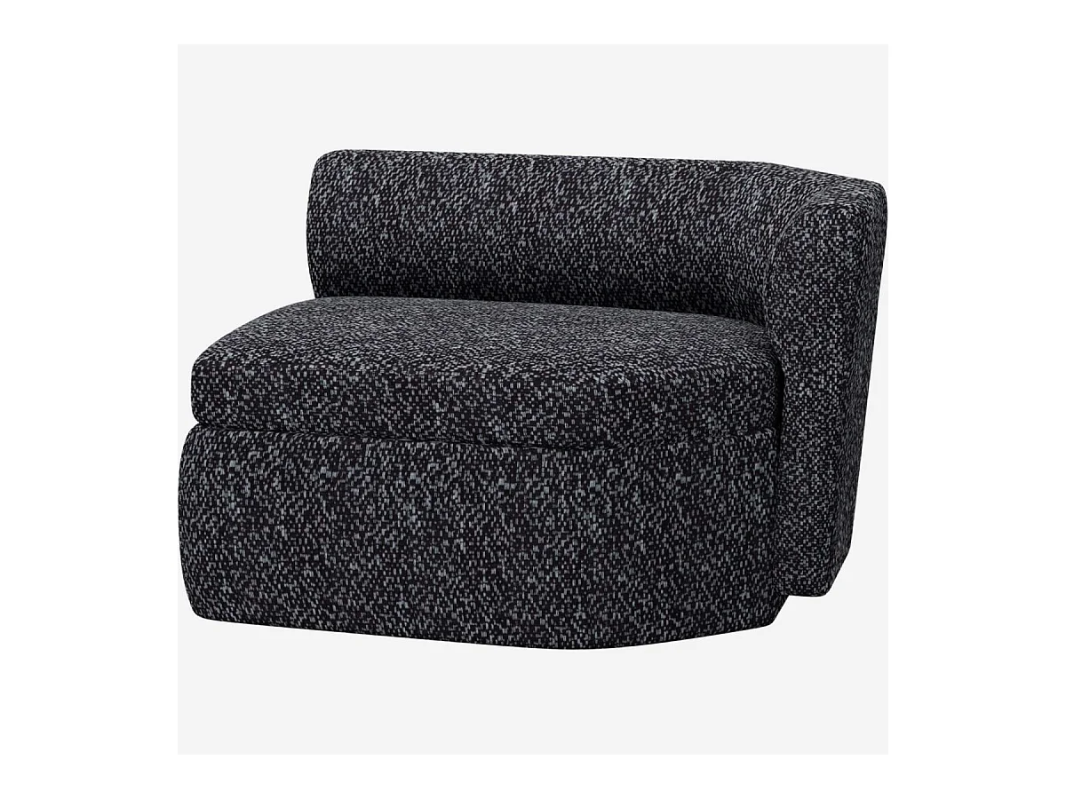 Habitat - Méridienne gauche en tissu - Noir obsidienne - Umberto