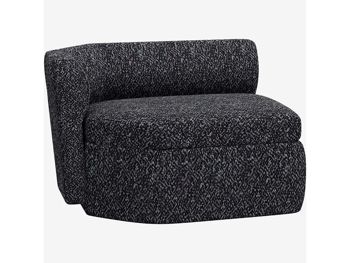 Habitat - Méridienne droite en tissu - Noir obsidienne - Umberto