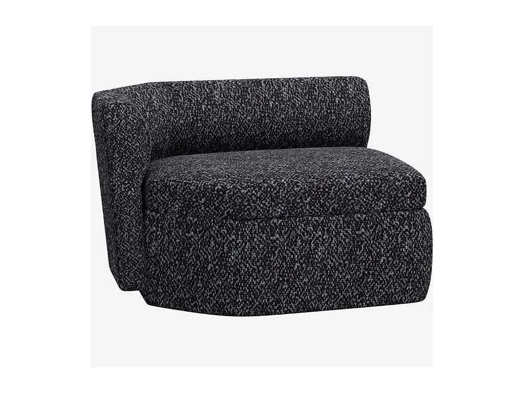 Habitat - Méridienne droite en tissu - Noir obsidienne - Umberto