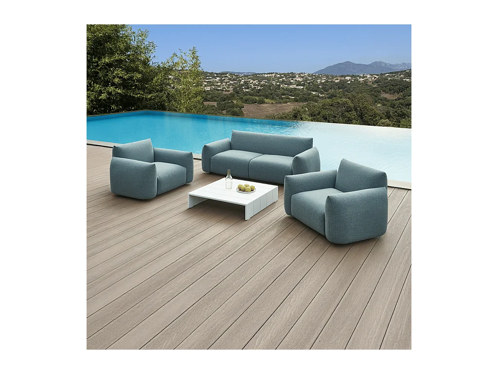 Habitat - Table basse de jardin en aluminium - Blanc opalin - Imarui