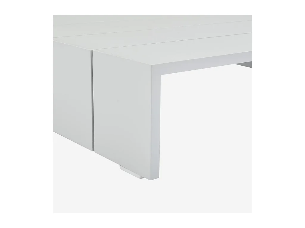 Habitat - Table basse de jardin en aluminium - Blanc opalin - Imarui