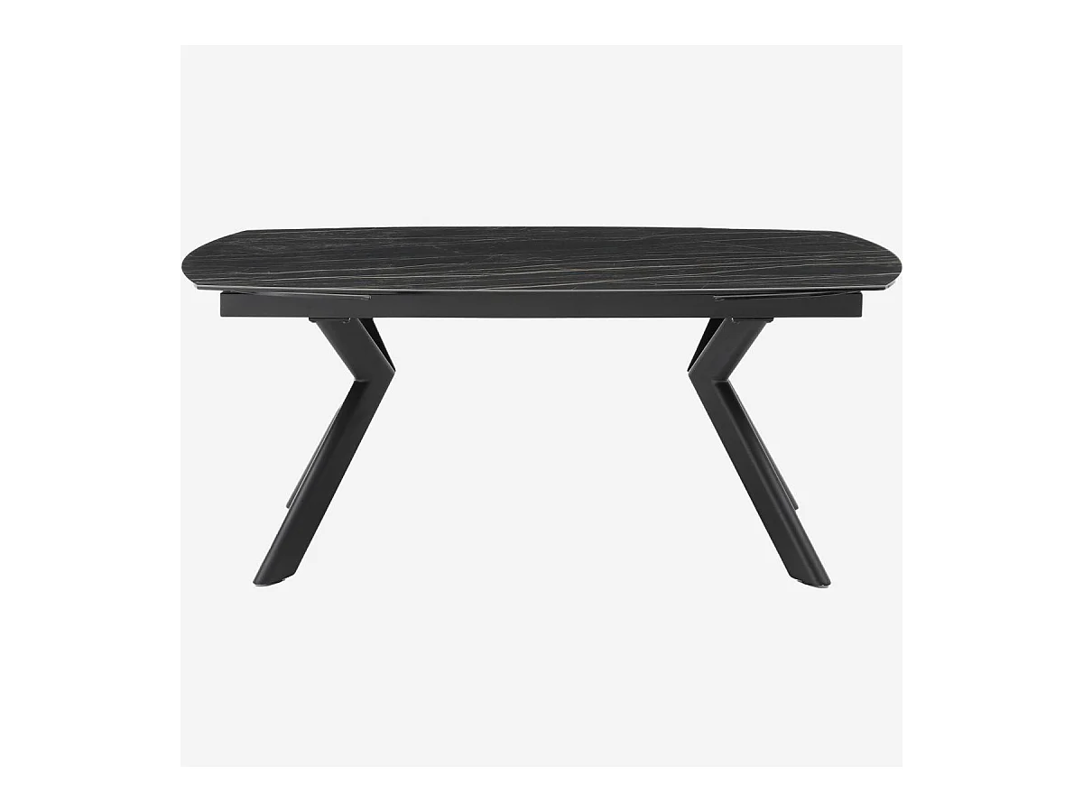 Habitat - Table ovale extensible en céramique - Noir mat - Ganty