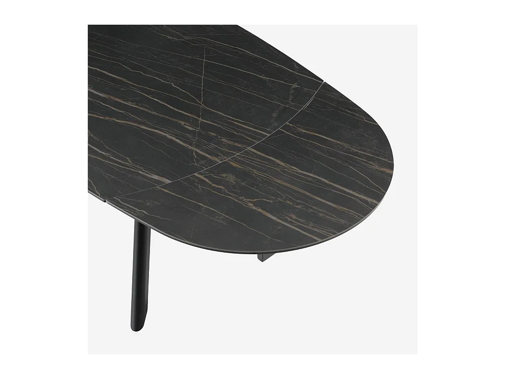 Habitat - Table ovale extensible en céramique - Noir mat - Ganty