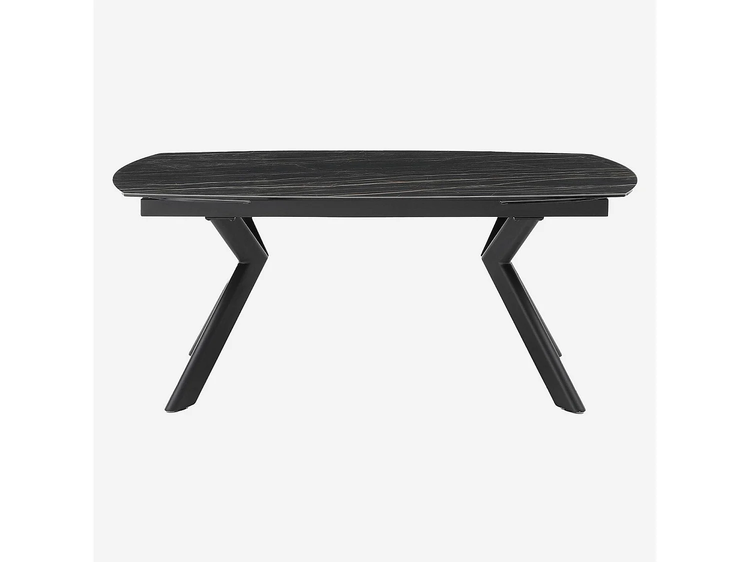 Habitat - Table ovale extensible en céramique - Noir mat - Ganty