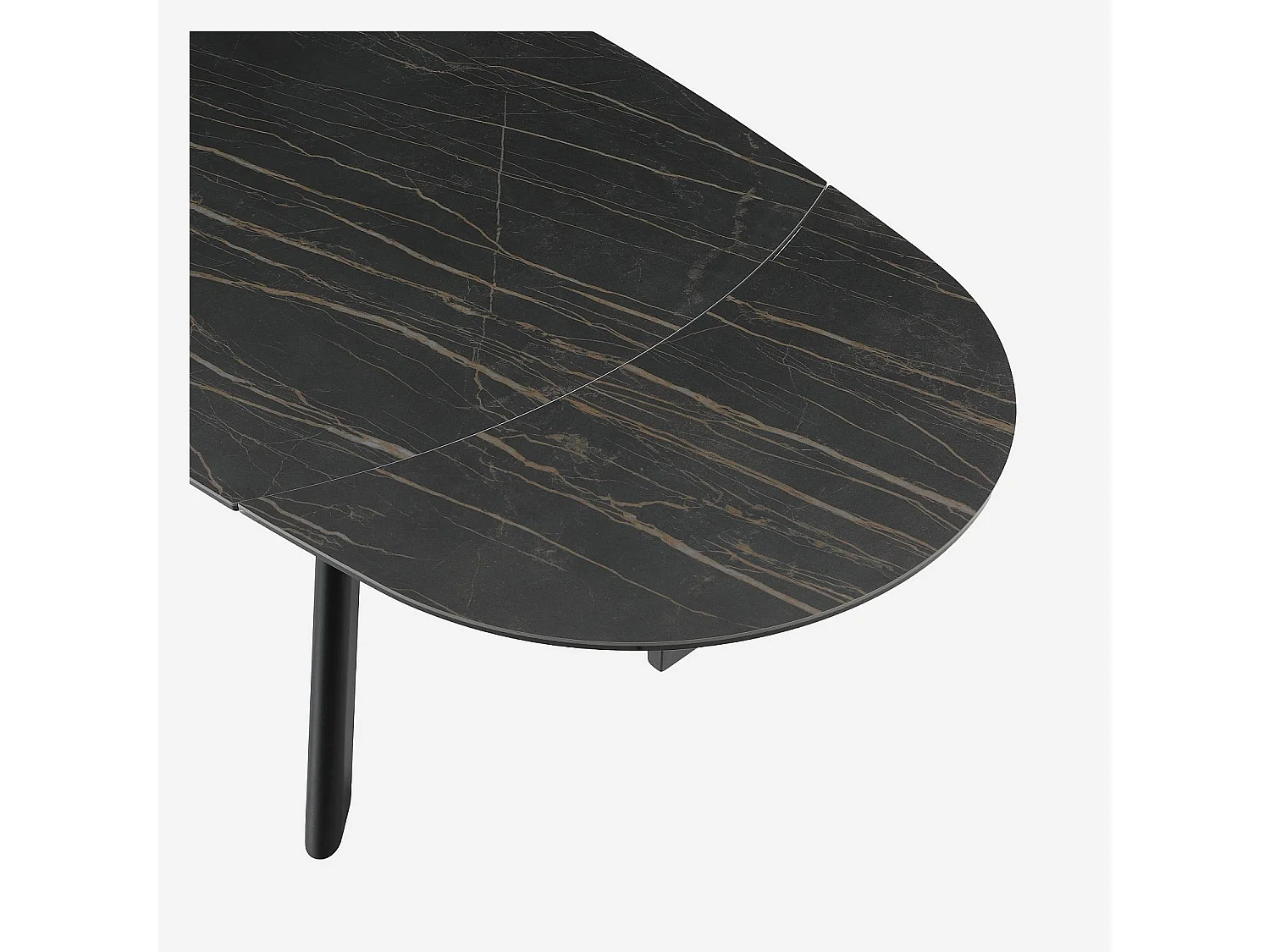 Habitat - Table ovale extensible en céramique - Noir mat - Ganty