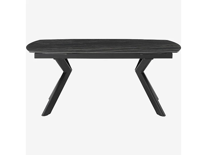 Habitat - Table ovale extensible en céramique - Noir mat - Ganty
