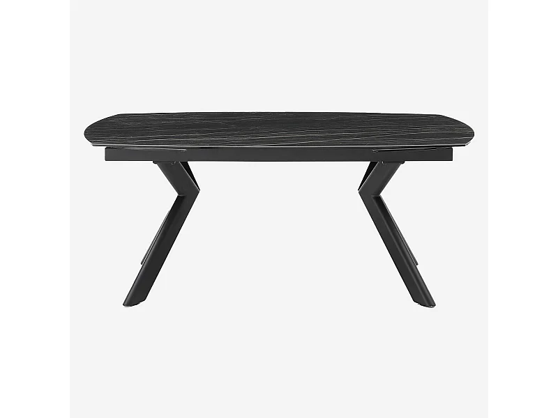 Habitat - Table ovale extensible en céramique - Noir mat - Ganty