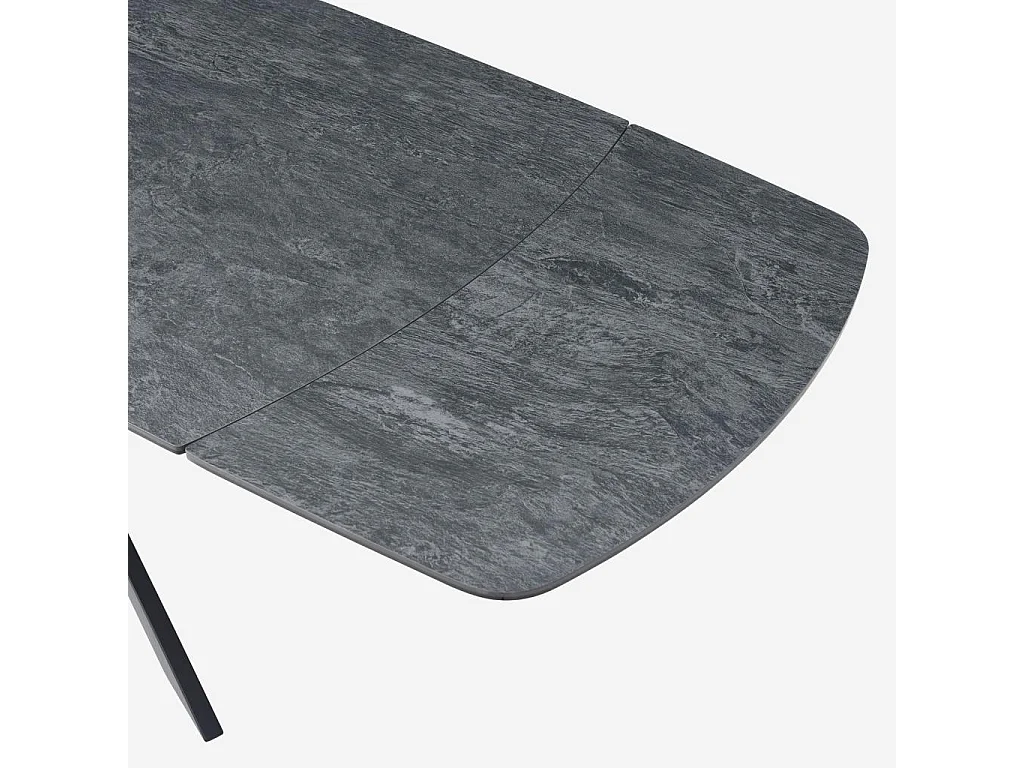 Habitat - Table rectangulaire extensible en céramique - Noir - Seth