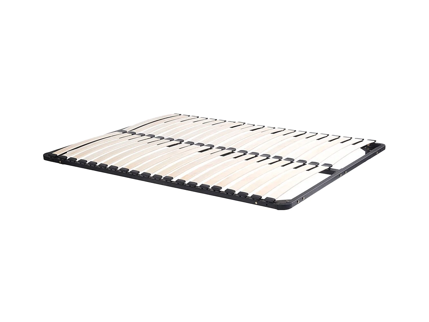 Lit 140 x 190 cm avec rangements - Coloris : Naturel et noir + Sommier + Matelas - KEROSIA