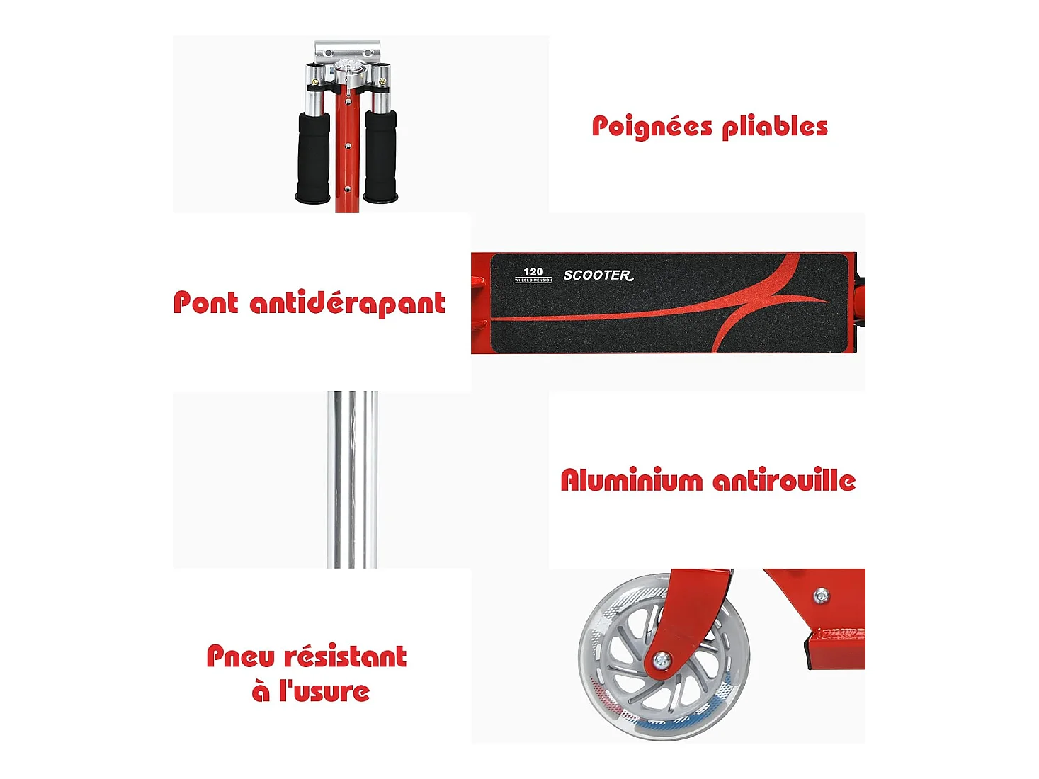 Trottinette enfant 2 roues patinette enfant pliable scooter enfant