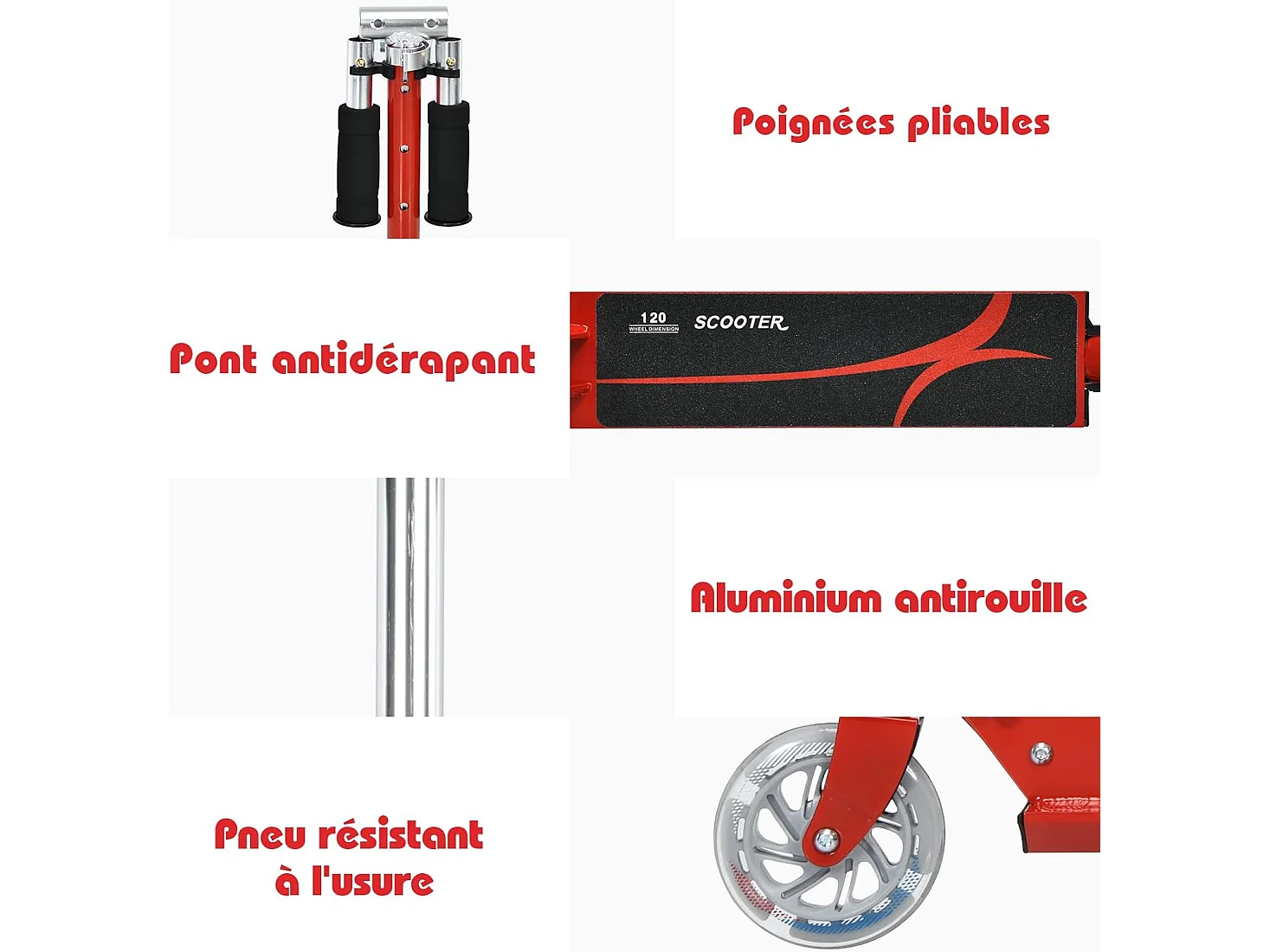 Trottinette enfant 2 roues patinette enfant pliable scooter enfant